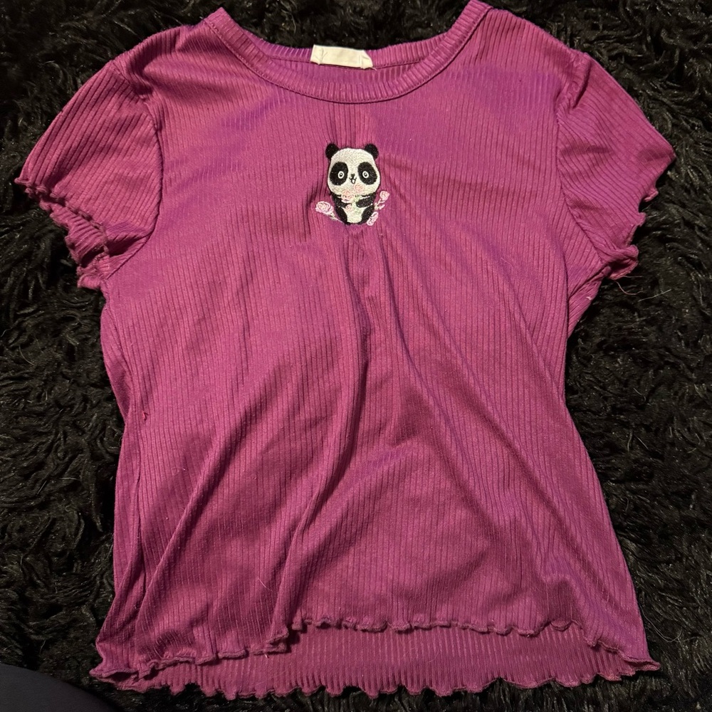 Beautees Magenta Panda Tee for Kids